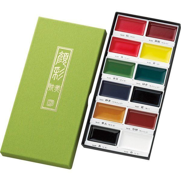アート用品 呉竹 顔彩耽美 12色セット【6個セット】MC20/12V 絵手紙