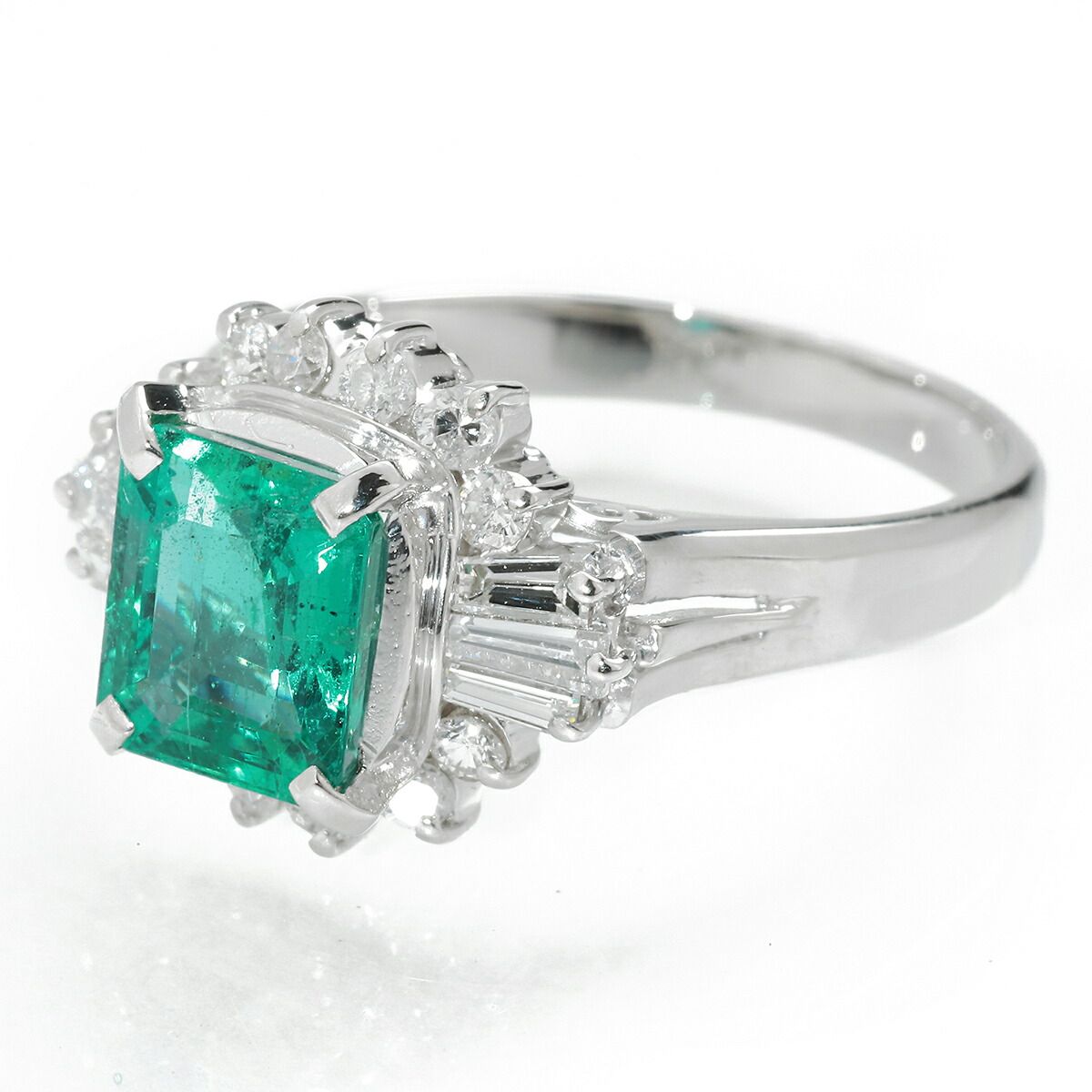 ジュエリーマキ ヘイローデザインリング 指輪 エメラルド 1.58ct  