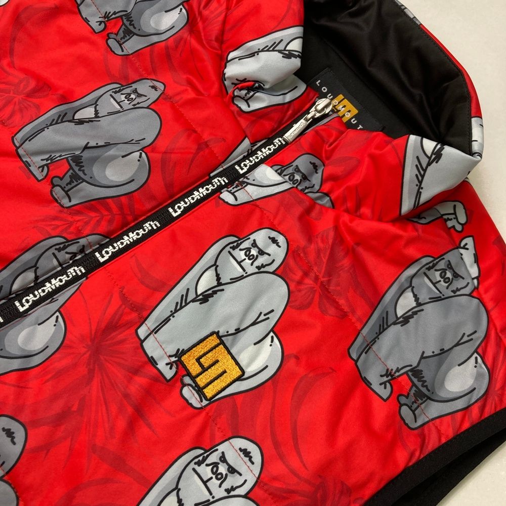 サイズ LL LOUD MOUTH ラウドマウス 中綿 ジップベスト ゴリラレッド 総柄 レッド系 240101458959 ゴルフウェア メンズ ストスト LLC-HASEGAWATOSO_COM