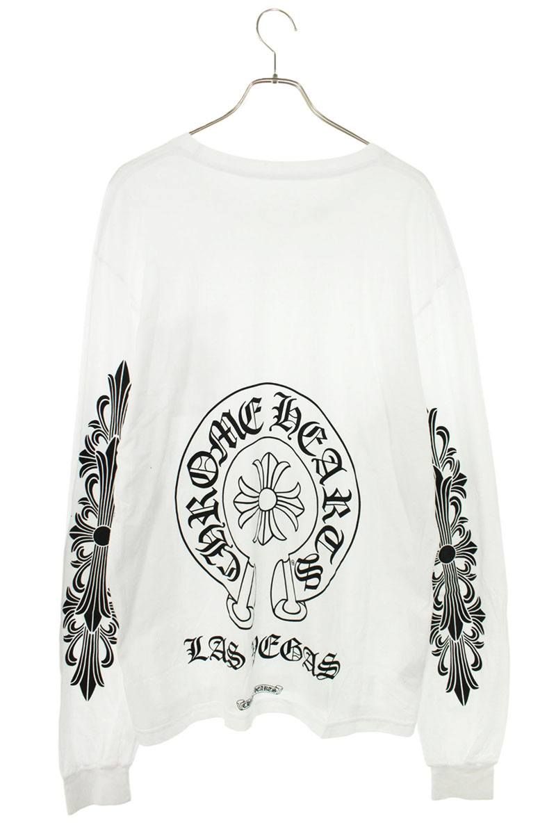 Ch クロムハーツ　ラスベガス限定袖フローラルホースシュープリント長袖カットソー Ch クロムハーツラスベガス限定袖フローラルホースシュープリント長袖