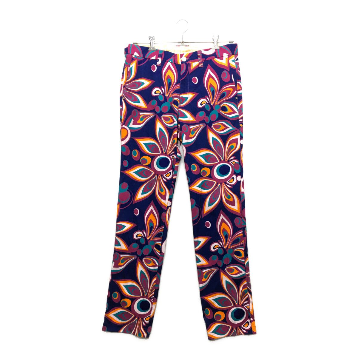メンズ ラウドマウス LOUDMOUTH パンツ LL 紺×マルチ シャガデリック柄 春秋
