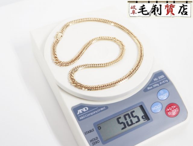 K18 キヘイ 50.5g  8面トリプル  喜平 ネックレス イエローゴールド 8メントリプル  750 YG 【中古】 ジュエリー
