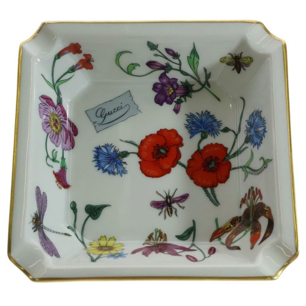 GUCCI グッチ ×BERNARDAUD LIMOGES France ベルナルド リモージュ フローラル アッシュトレイ 灰皿
