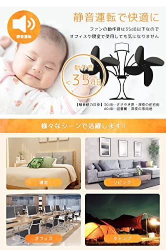 OWLDIO OUTDOOR ストーブファン 火力ファン エコファン 4ブレード