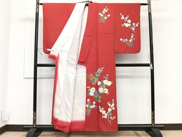 平和屋着物▽訪問着　単衣　女人風景花文　金彩　正絹　逸品　CAAU3793xi 平和屋着物▽訪問着 単衣 女人風景花文 金彩 正絹 逸品 CAAU3793xi