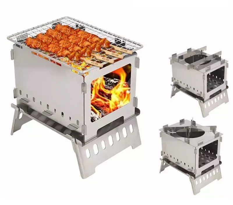 ３WAYストーブカマドコンロ ケース付 焚火 カマド グリル ストーブ B6収納