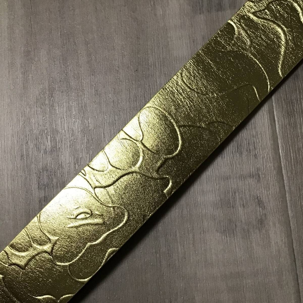 ☆XL☆ BAPE LOGO 型押し ゴールド レザー ベルト a bathing ape Gold