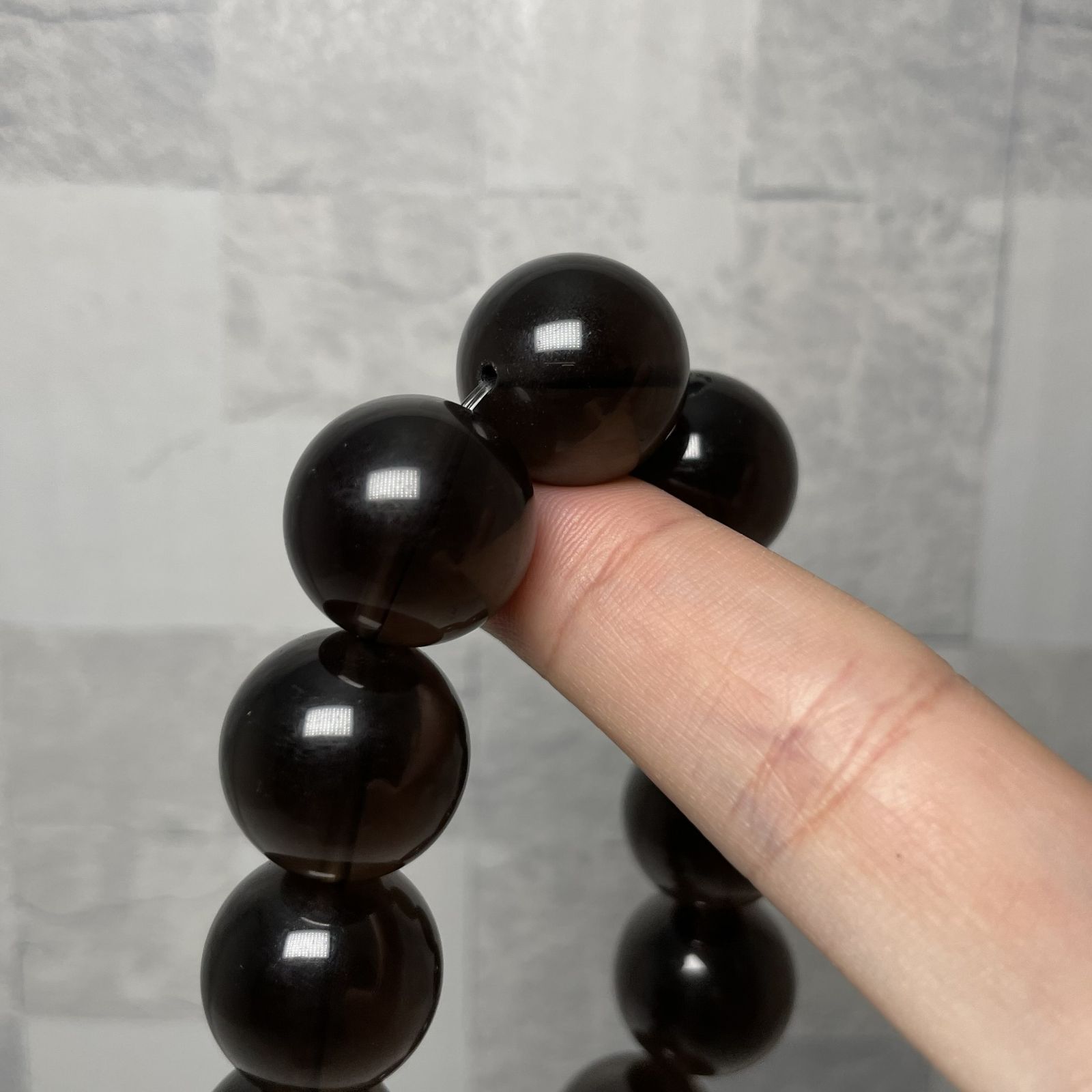アイスオブシディアン　ブレスレット 黒曜石 アイスオブシディアン ブレスレット 18mm 大玉 大粒 内径