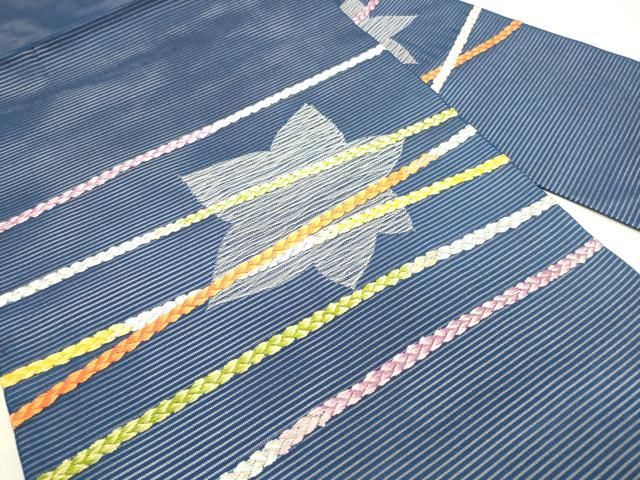 平和屋着物＊夏物 九寸名古屋帯 唐織 横段花文 銀糸 正絹 逸品