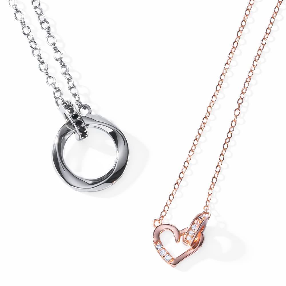 MSB&LPW [felicitations] ペアネックレス カップル プレゼント ステンレス ジュエリー ネックレス メンズ レディース BR-J069 ハート (MSB&LPW)