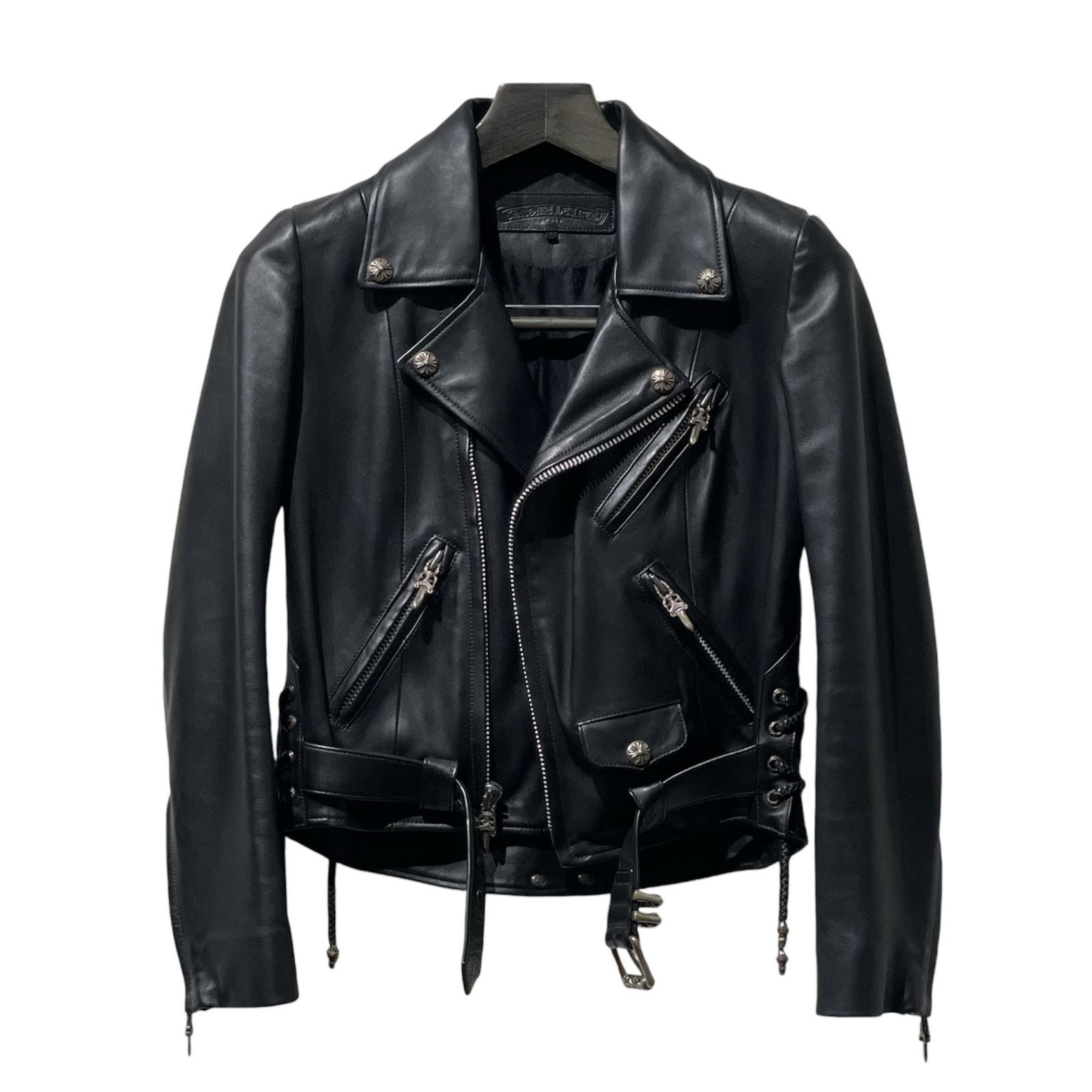 クロムハーツ CHROMEHEARTS JJDEAN JJディーン ライダースジャケット レザージャケット ジャケット ブラック / 黒 サイズM -  メルカリ