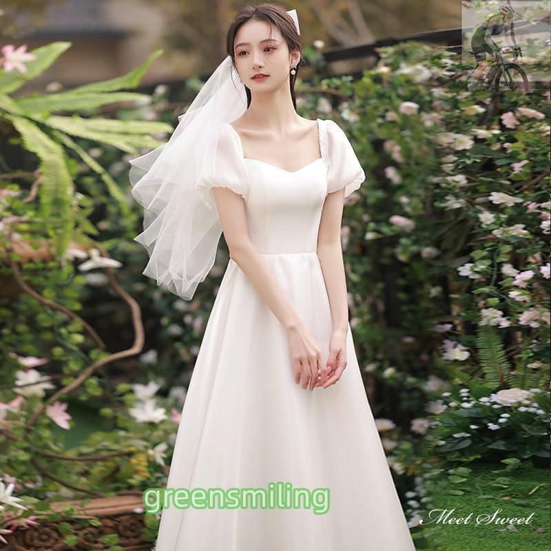 ウエディングドレス ウェディングドレス 半袖 結婚式 ボレロ 安い プリンセス エンパイア 花嫁 白 ロングドレス 二次会 披露宴 ブライダル レトロ 大きいサイズ ウェディングドレス wedding dress ウエディングドレス 半袖
