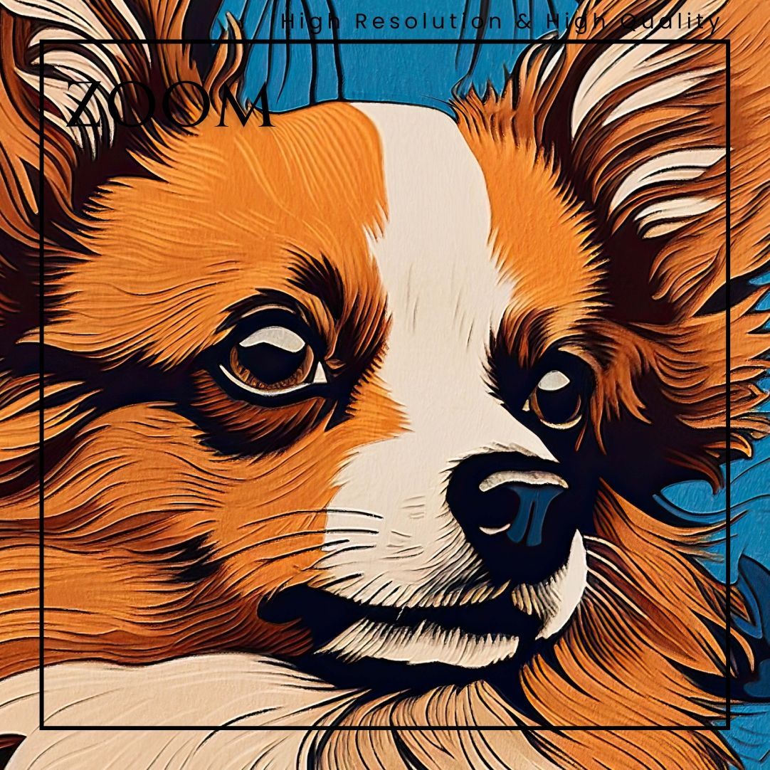 ワンダフルライフ - パピヨン犬 No.3】ジークレー版画＊名入れOK