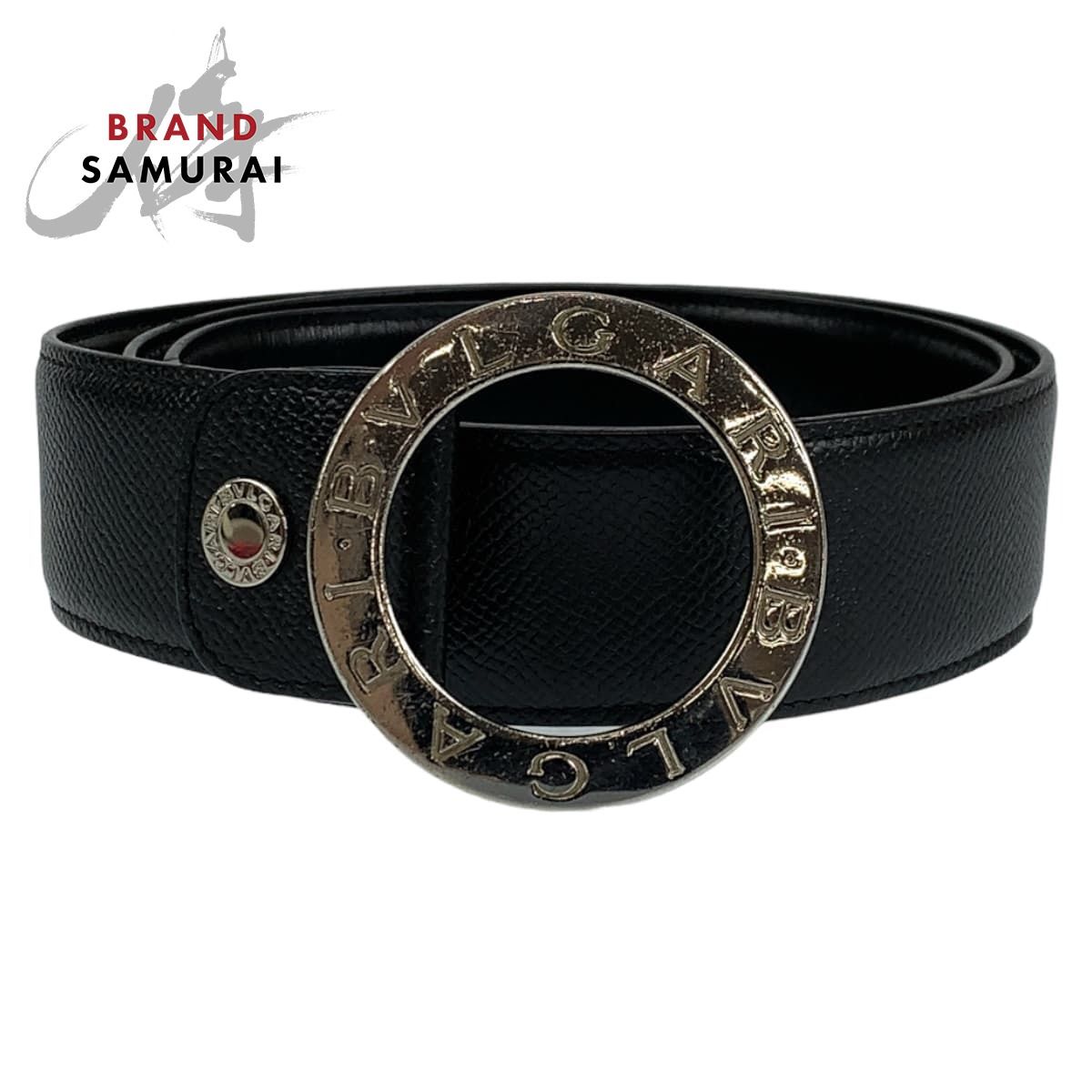 美品✨BVLGARI サークル　ロゴバックル　ベルト　黒　レザー　93cm 極美品✨ブルガリ ベルト サークルロゴ ビーゼロワン レザー ブラック