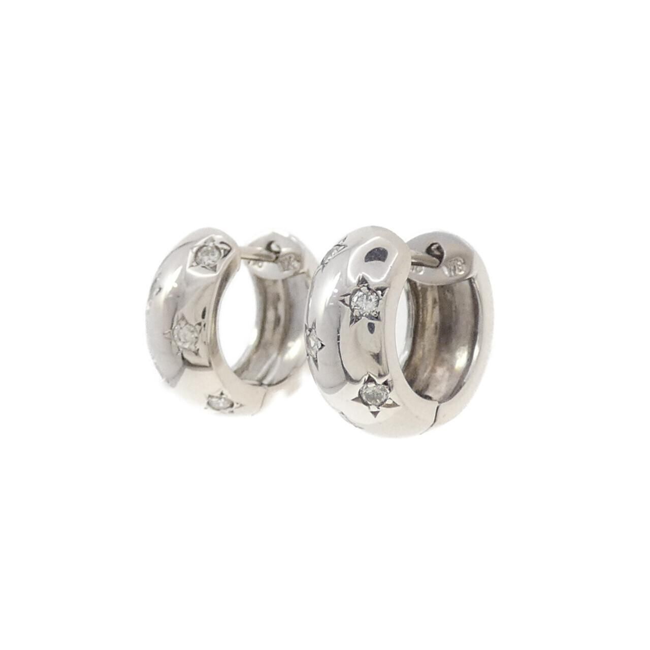 K18WG スター ダイヤモンド ピアス 0.14CT