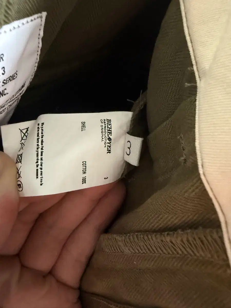  ベヘベア ウィートパンツ オリーブ 3 チノパン パンツ