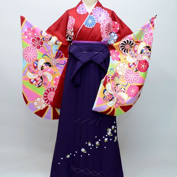 二尺袖 着物 袴フルセット From KYOTO 卒業式に NO22927 二尺袖着物袴フルセット From KYOTO 袴変更可能 卒業式に NO22927