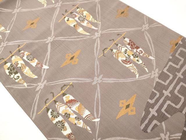 平和屋着物●全通柄袋帯　間道　正絹　逸品　CAAV7086hy 平和屋着物○全通柄袋帯 間道 正絹 逸品 CAAV7086hy