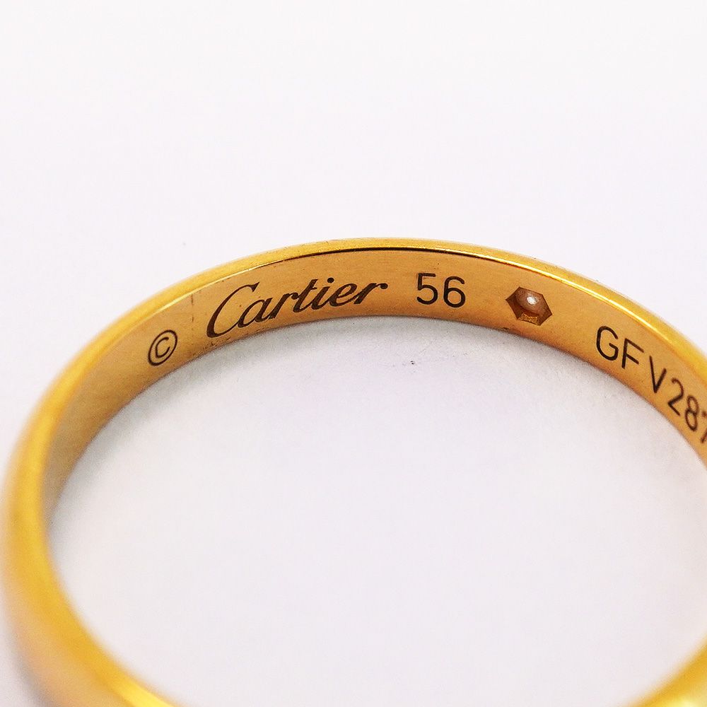 5jeb0141】カルティエ リング クラシックウェンディング 1PD K18YG  