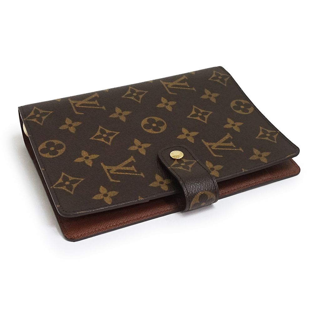 ルイ ヴィトン アジェンダ MM 手帳カバー モノグラム ブラウン 茶 ゴールド金具 R20105 LOUIS VUITTON（未使用 展示品） -  メルカリ