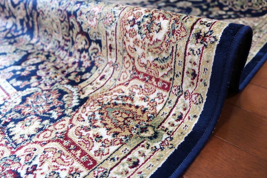 ペルシャ柄絨毯 160×230 新品未使用 ラグ カーペット ネイビー 訳あり ペルシャ柄絨毯 160×230 新品未使用 ラグ カーペット ネイビー