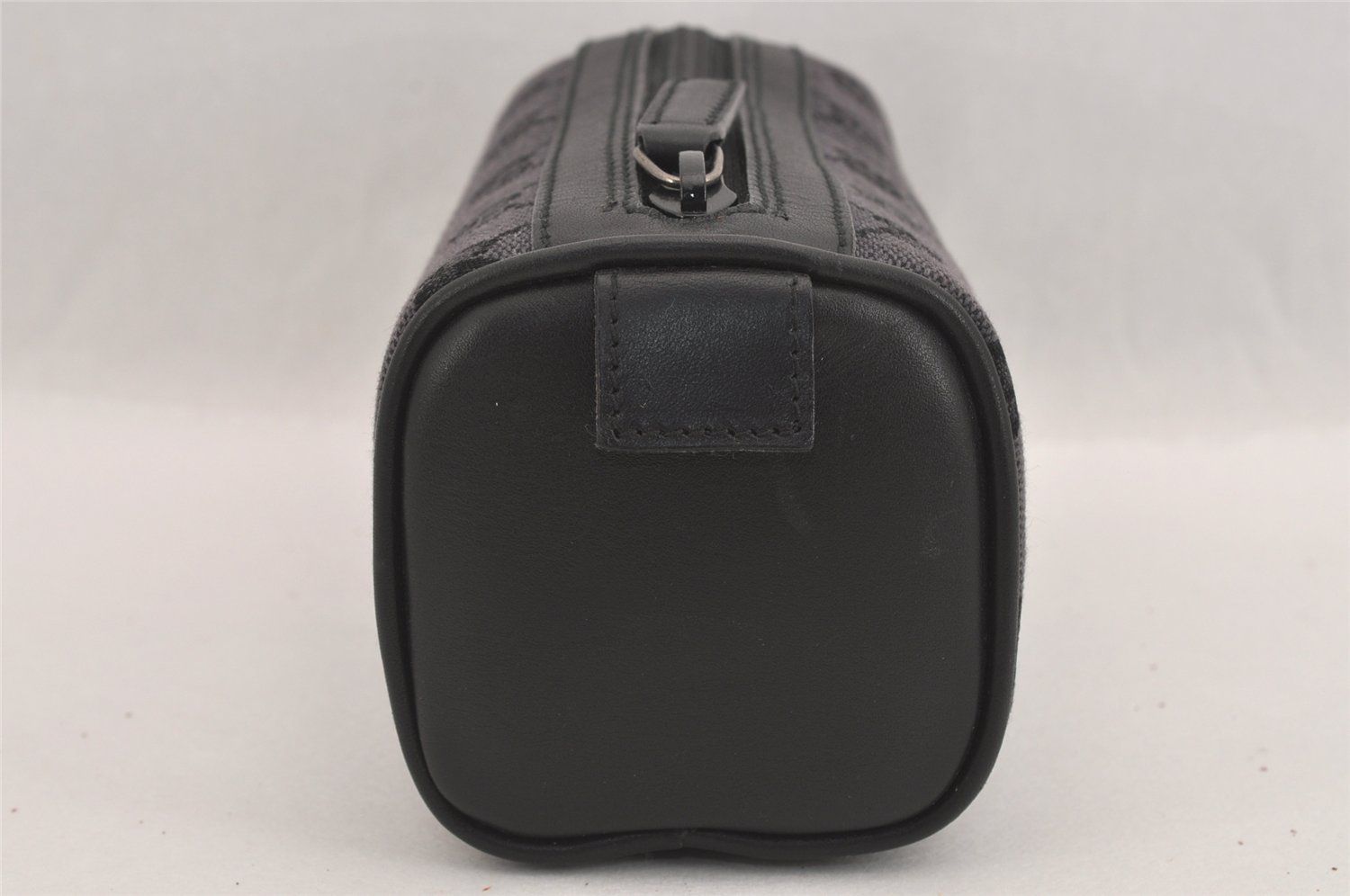 GUCCI グッチ ヴィンテージ ポーチ 財布 GGキャンバス レザー ブラック