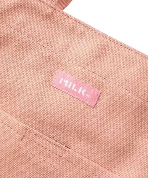 ショルダーバッグ バッグ ミルクフェド トートバッグ MILKFED EMBROIDERED BAR SHOULDER BAG W/STRAP 103213053010 大容量 キャンバス レッド 赤 ホワイト 白 レディース a4 通学 通勤 旅行 推し活