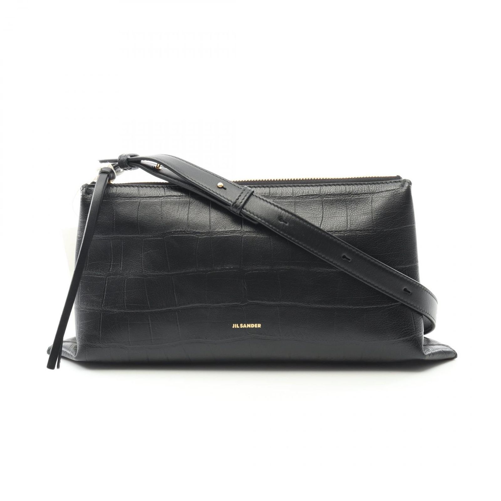 JIL SANDER ブラックレザーショルダーバッグ Jil Sander Folded レザー ショルダーバッグ S | ブラック