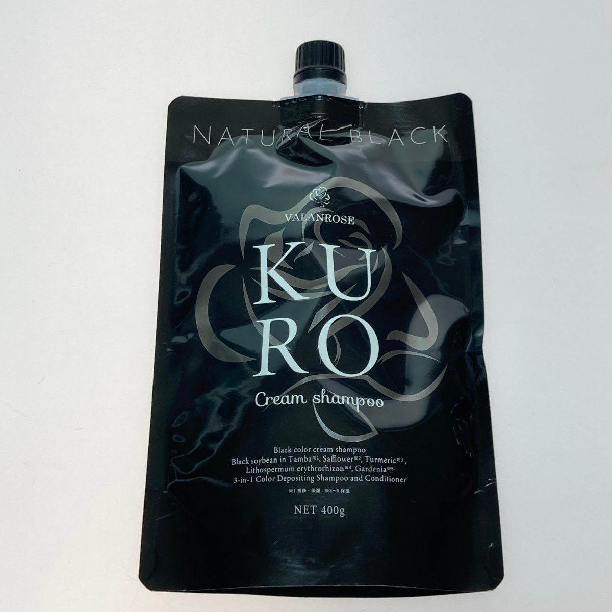 【セール，限定セール】 ◎◎VALANROSE バランローズ KURO クリームシャンプー ナチュラルブラック 400g 白髪染め 白髪染め