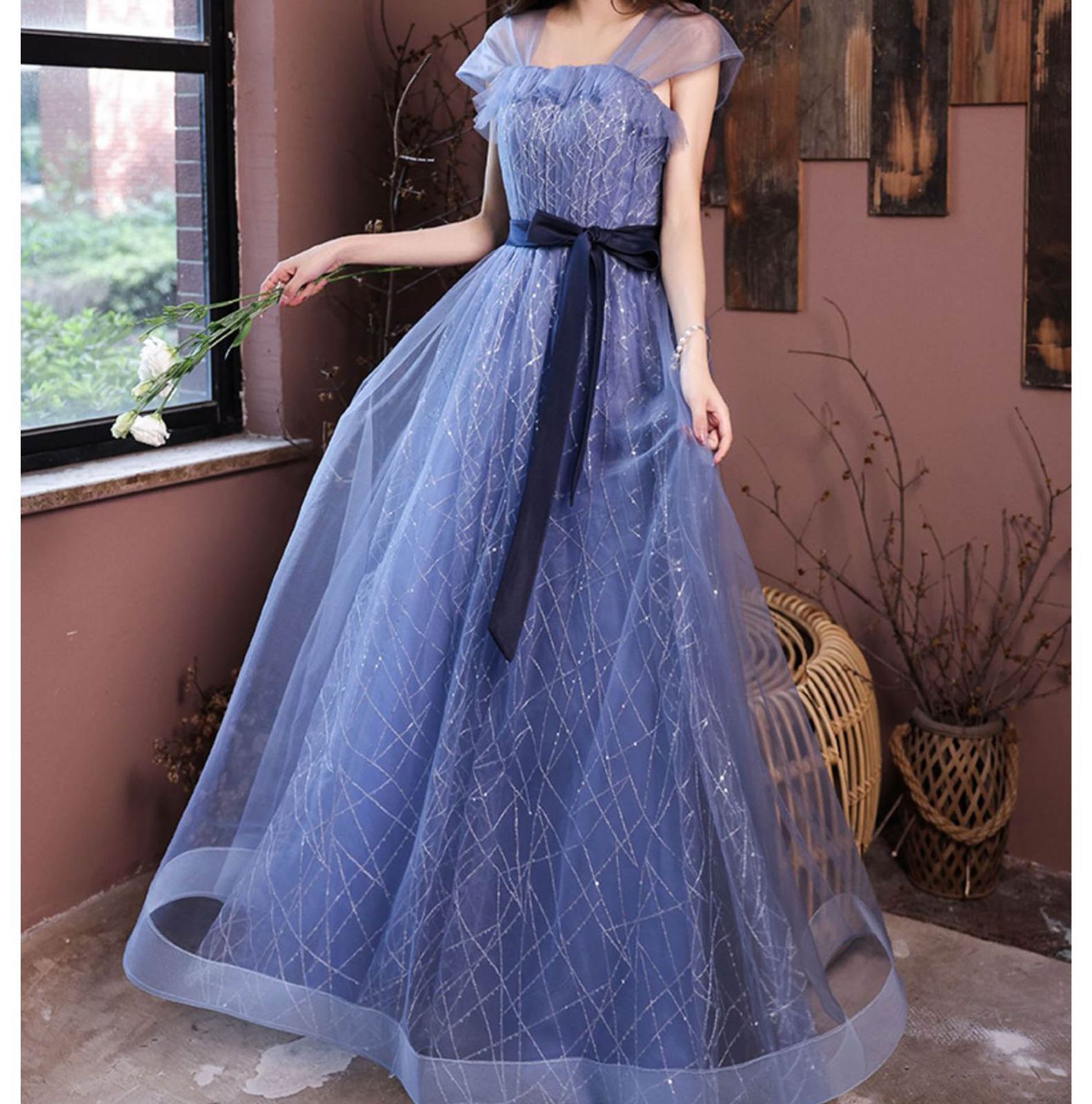 ☆送料無料☆M(9号)☆フリルとチュールのウエディングドレス(OPN2240  