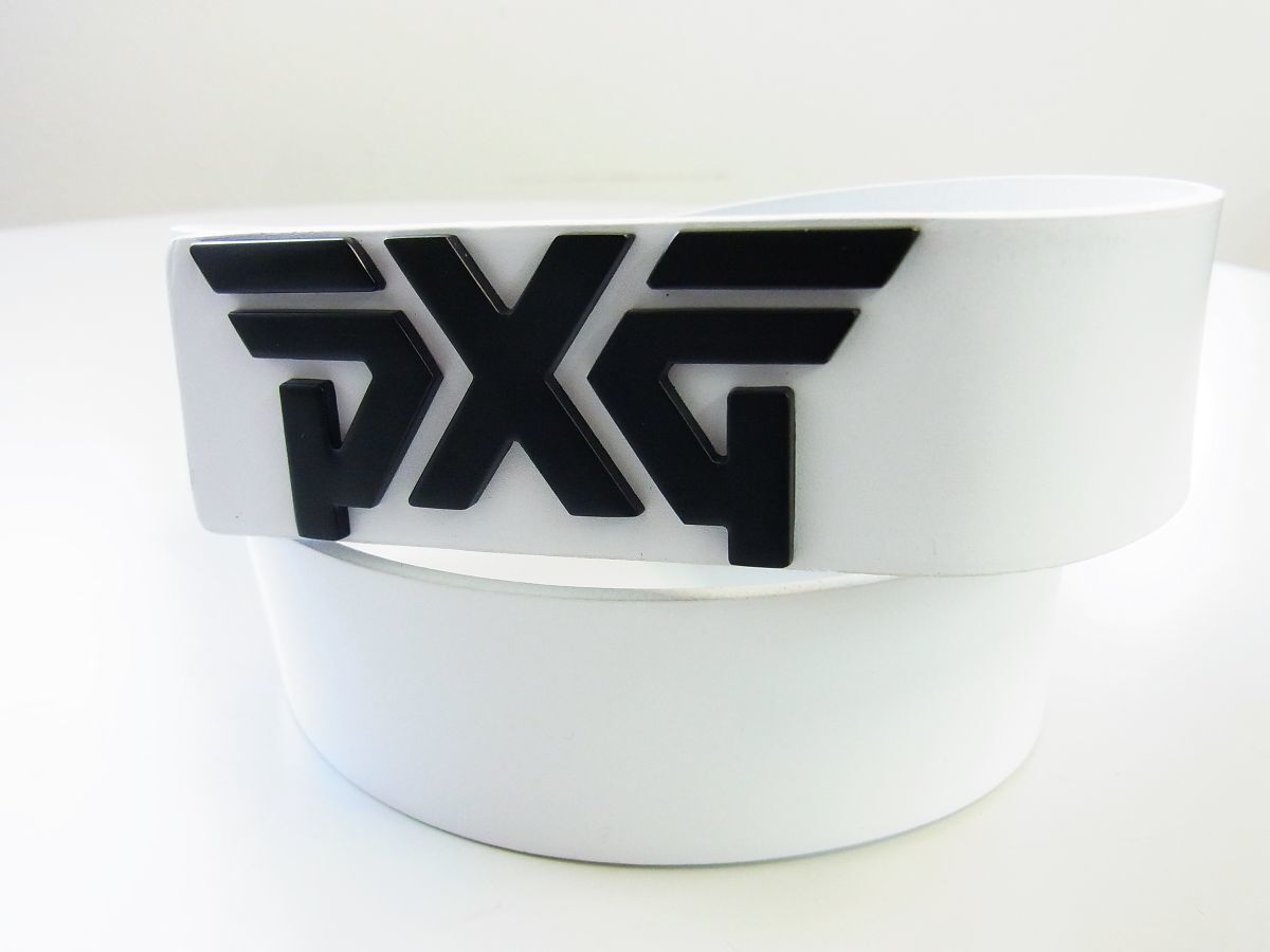 正規品PXG ピーエックスジーダブルトップ式ロゴシームレスバックルベルトW84seamless Belt【日本未発売】ホワイト白【本物保証】難あり