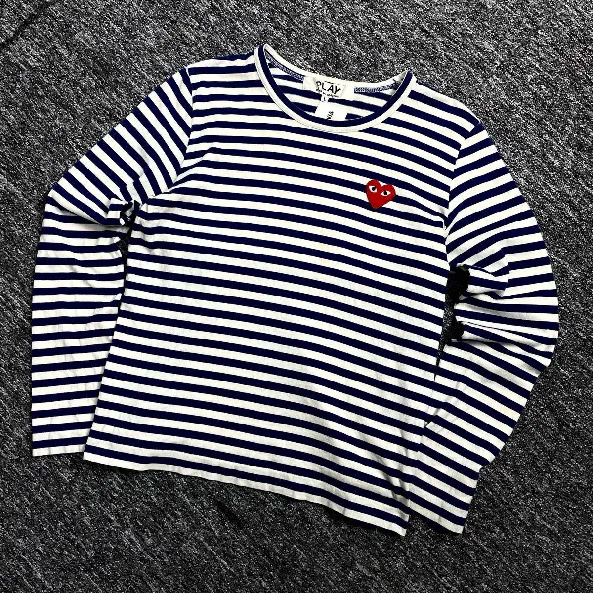 COMME des GARCONS コム デ ギャルソン ウーマンズ ハート ワッペン ボーダー柄 Tシャツ y 274