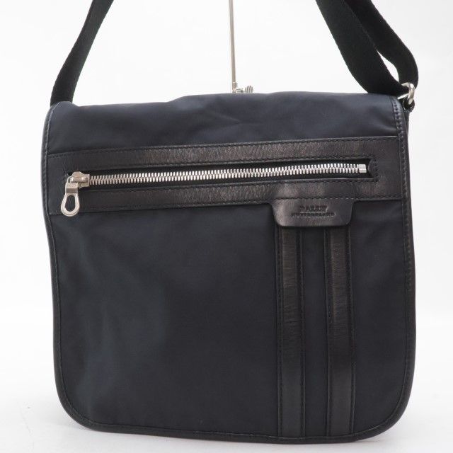 2407-72 バリー ショルダーバッグ BALLY ナイロン製 ブラック