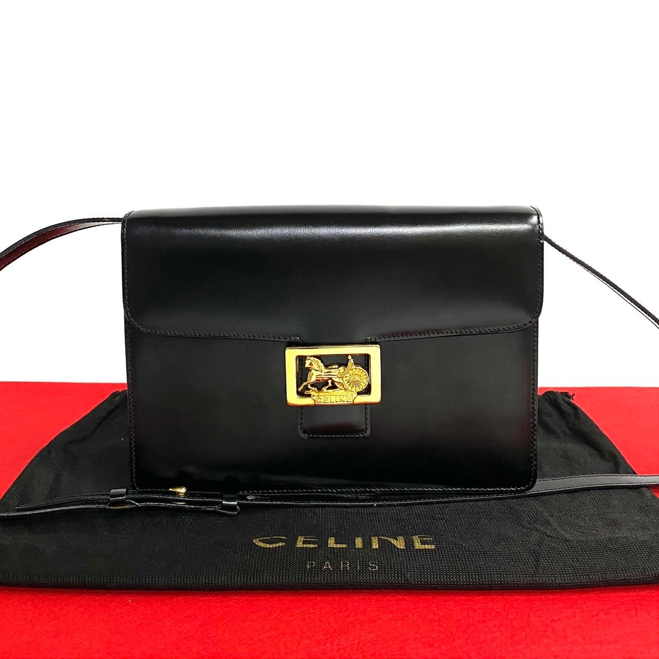 未使用保管品 希少品 袋付き CELINE セリーヌ ヴィンテージ 馬車金具 