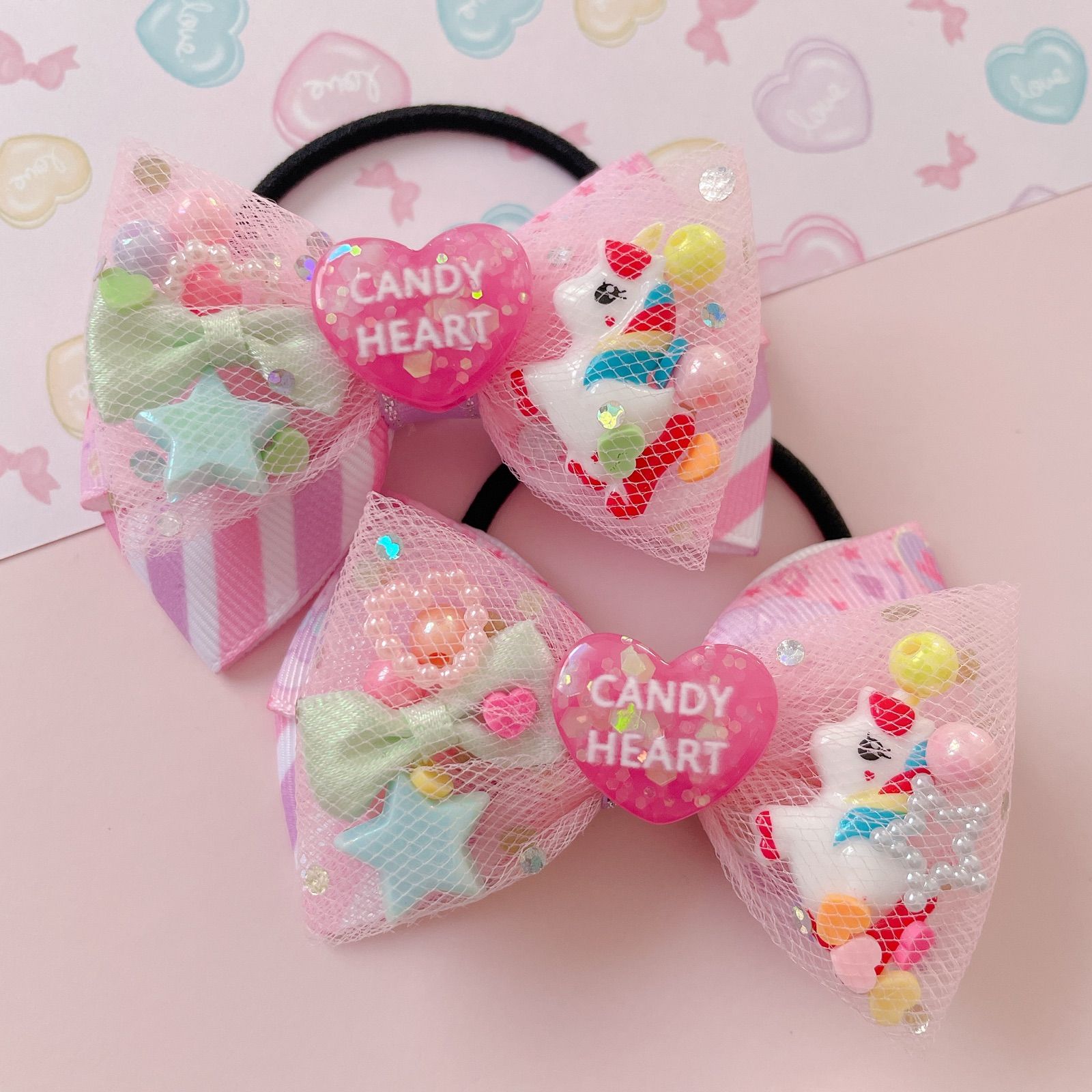 ゆめかわ ユニコーン フリルリボン ヘアゴム ✨ゆめかわユニコーンリボンヘアゴム✨ 雑貨・その他 Fairy
