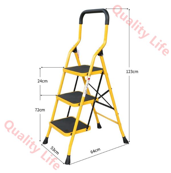 ポータブル家庭用はしご 3 4 5ステップラダー折りたたみ式ステップスツール脚立 拡張アームレストデザインとワイドペダル 家庭用およびキッチン用 123CM WWW_NOITHATQUANGTHANH_NET