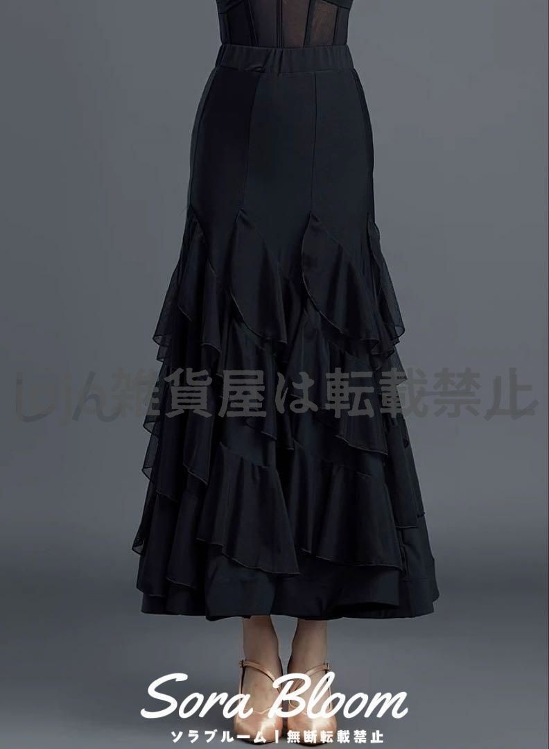 フリル舞うワンピース✨スタンダード向き練習着　後ろファスナーで便利！ フリル舞うワンピース✨スタンダード向き練習着 後ろファスナー