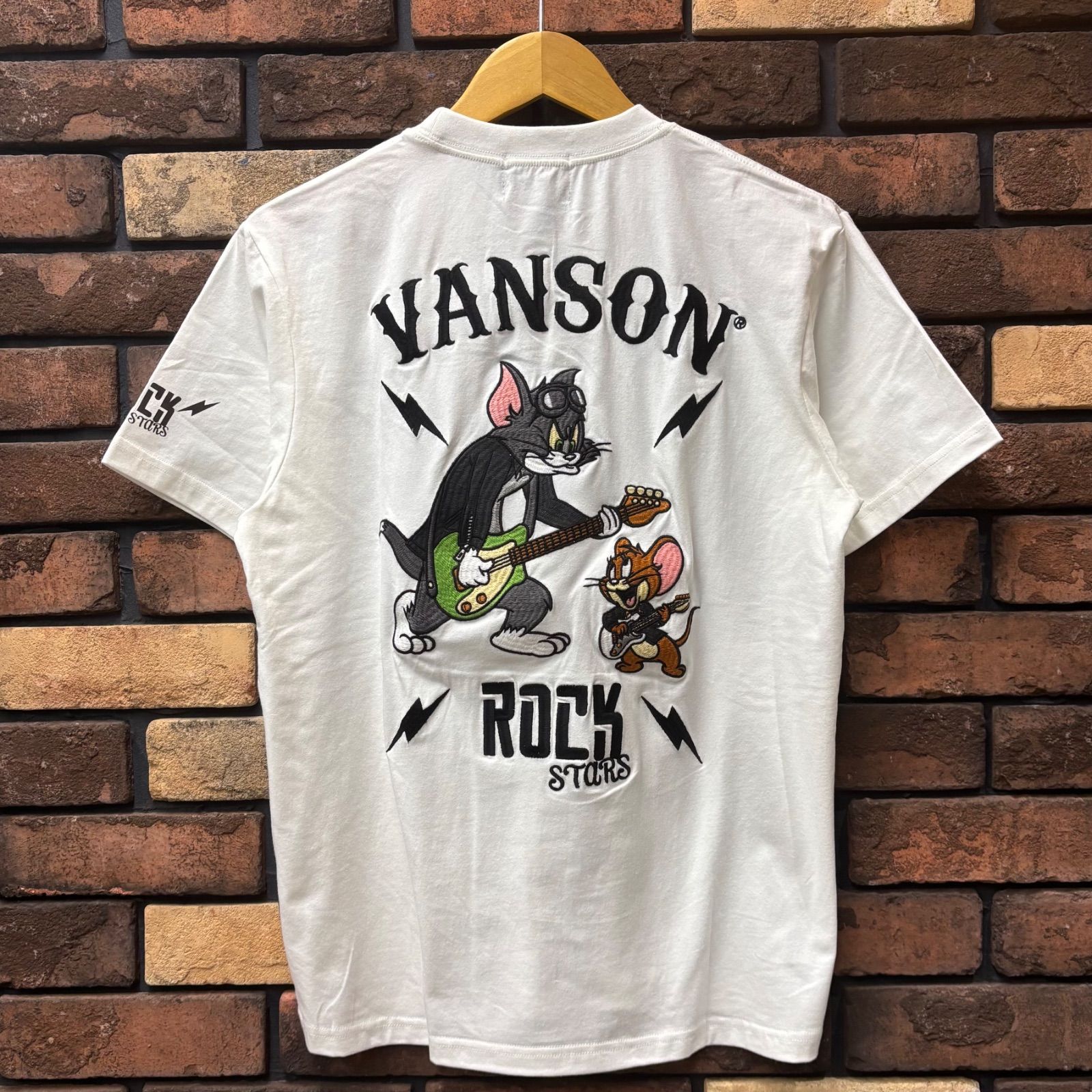 特価 VANSON バンソン 半袖Tシャツ ピンストライプ PIN STRIPE 黒 