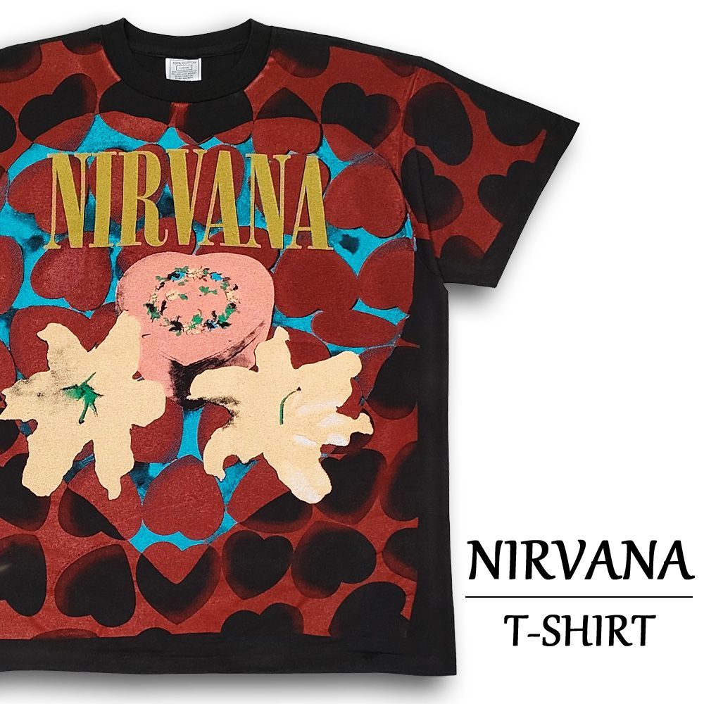 ニルヴァーナ Tシャツ 半袖 ハート シェイプト ボックス ブラック サイズ：メンズ L NIRVANA 