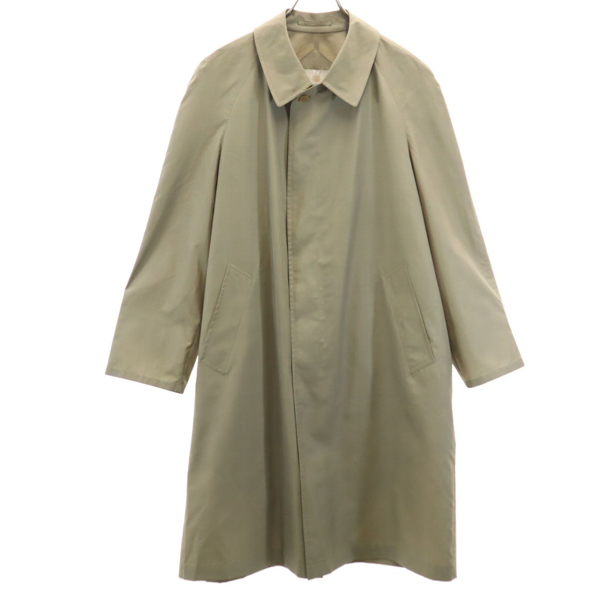 希少 イギリス製◎Aquascutum ステンカラーコート チェック柄 ベージュ アクアスキュータム AQUASCUTUM ヴィンテージ バルマカーン