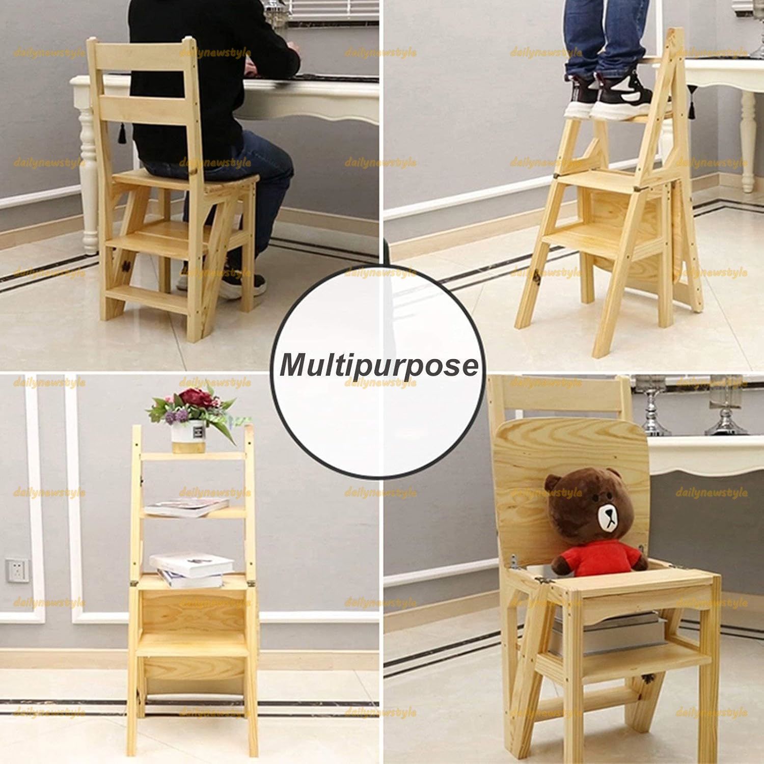 クライムステップスツールはしご椅子 家庭キッチンやオフィス用のポータブルステップラダーチェア