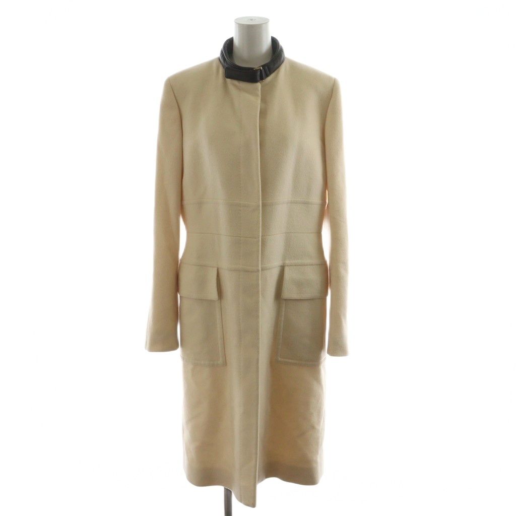 グッチ GUCCI トムフォード期 コート ロング スタンドカラー ウール カシミヤ混 アウター アイボリー 211-0438-3878 |AN40