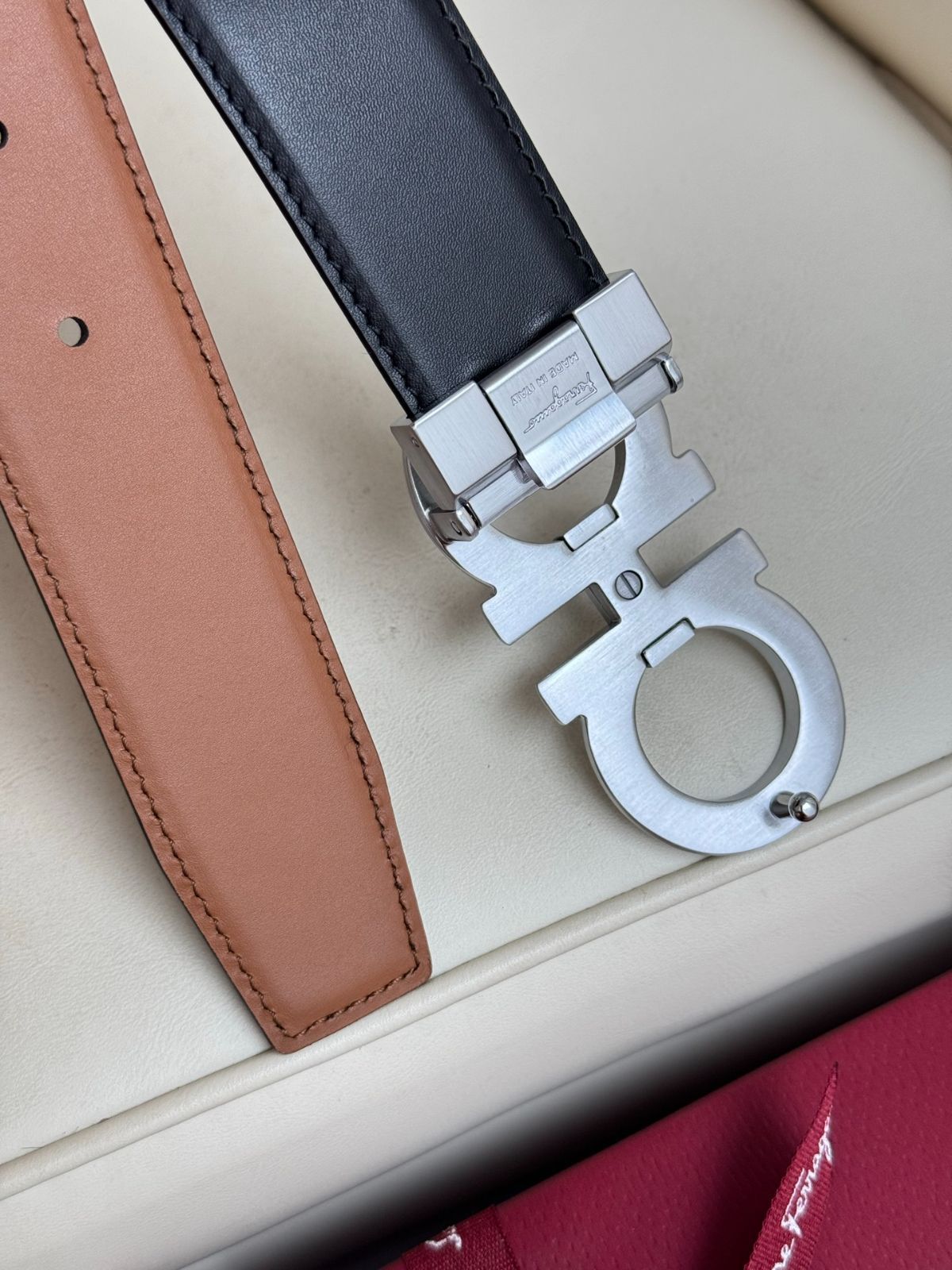 FERRAGAMO ダブルGバックル ベルト フェラガモ ベルト メンズ ダブル ガンチーニ リバーシブル