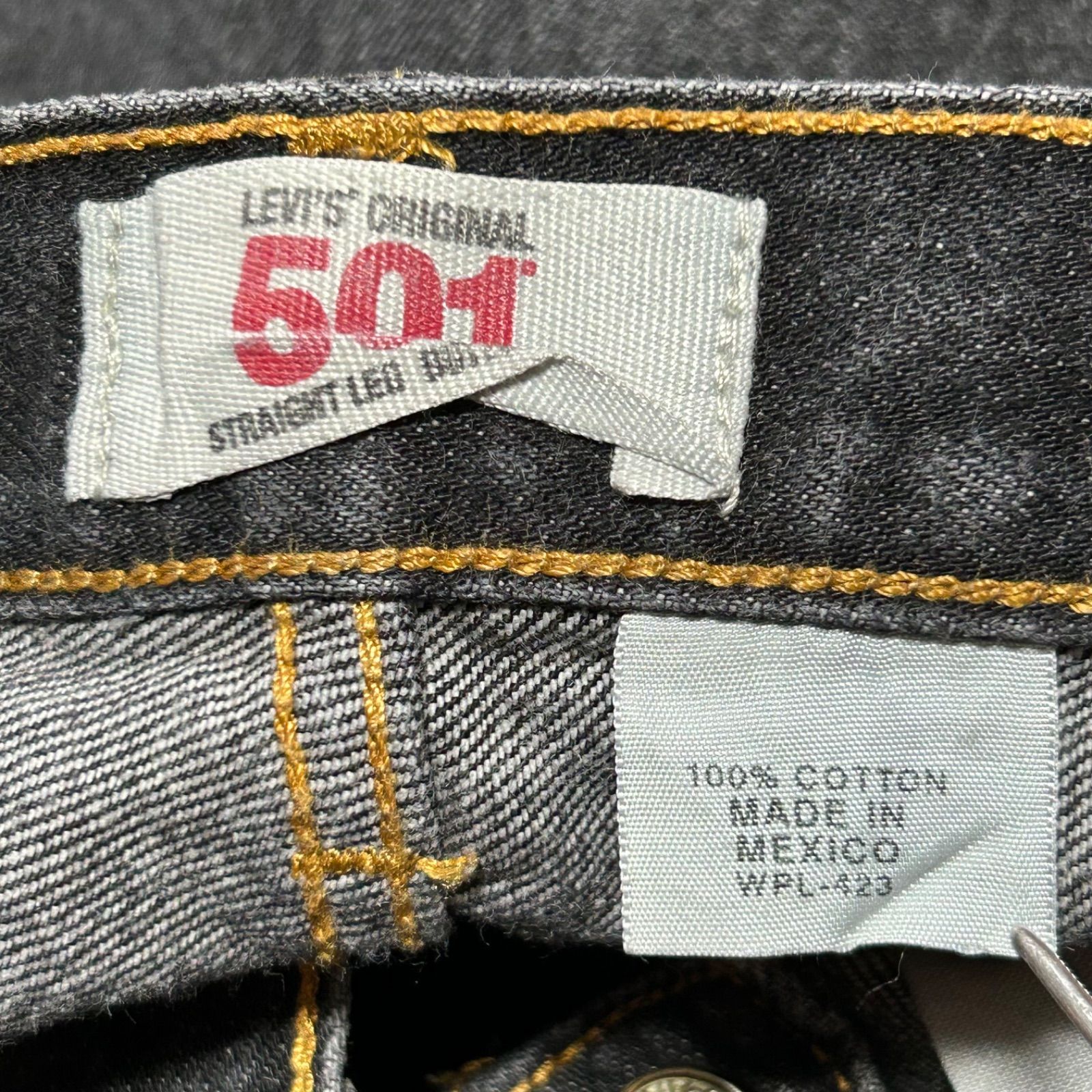 リーバイス501ブラックデニムパンツw44LEVI'S大きいサイズバギー