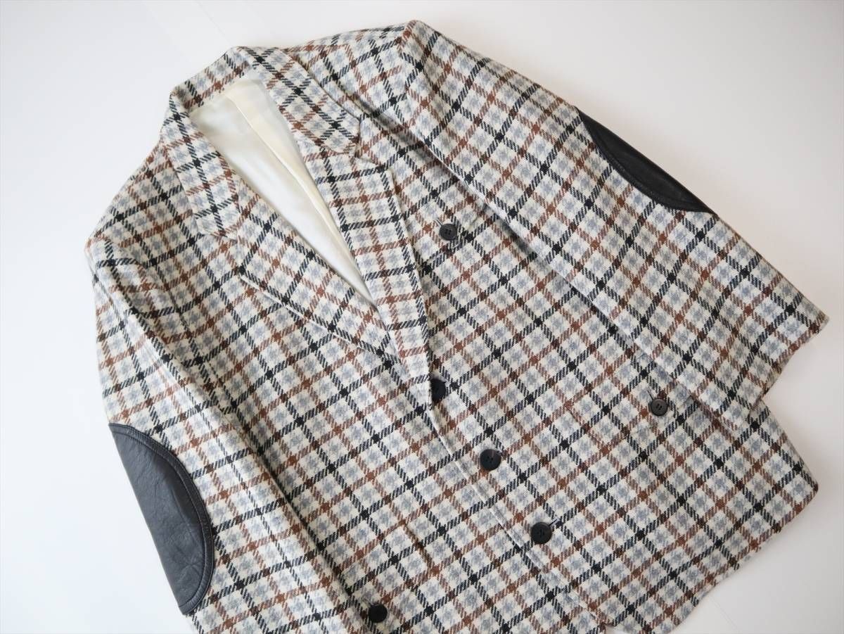 ISSEY MIYAKE◇極上◇秋冬◇高級ウール100% チェック エルボー