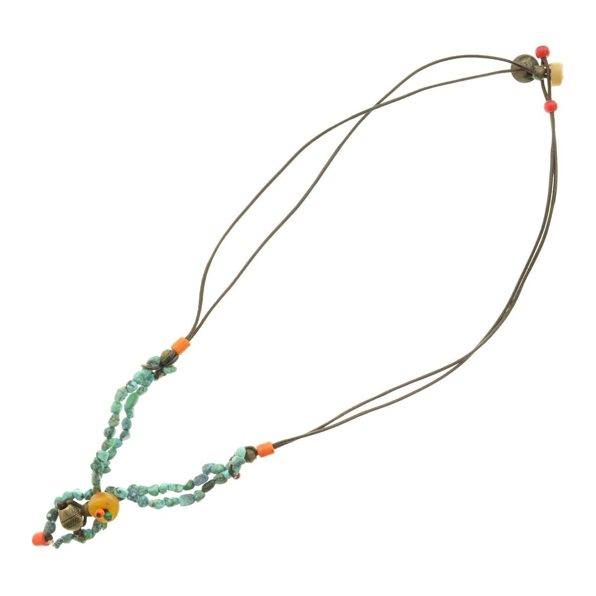 HENRYCUIR/アンリクイール】レザー ビーズネックレス - メルカリ