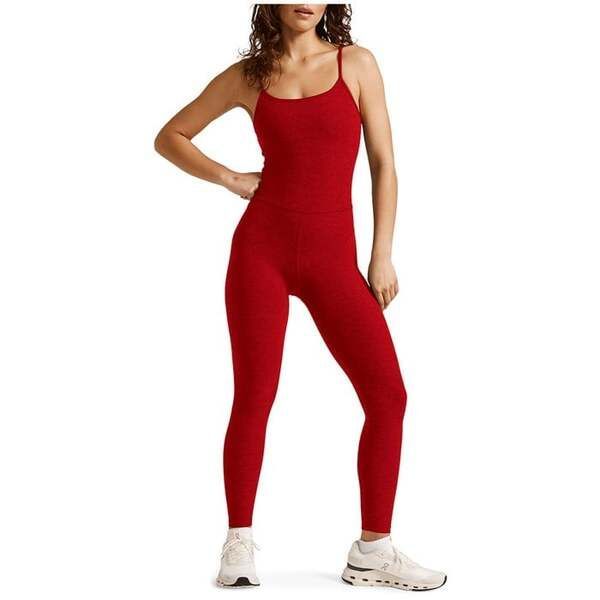 【送料無料】 ビヨンドヨガ レディース カジュアルパンツ ボトムス Beyond Yoga Spcedye Uplevel Midi Jumpsuit - Women's Ruby Red Heather