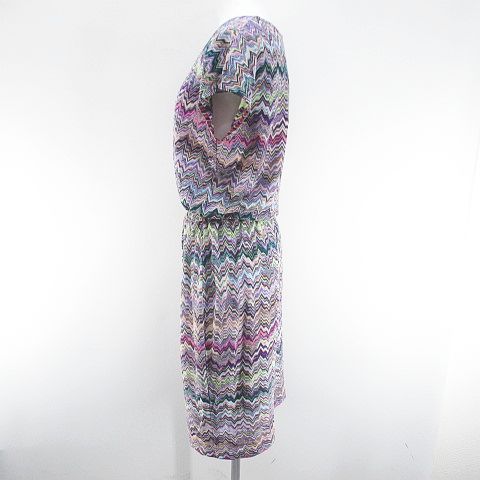 ミッソーニ MISSONI フレンチスリーブ 膝丈 フレアワンピース
