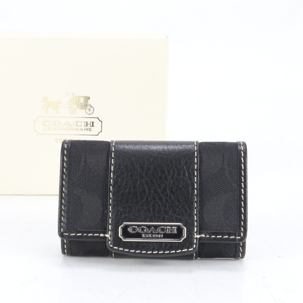 COACH レザーキーケース　ブラック コーチ キーケース レザー ブラック キーケースメンズ | 中古