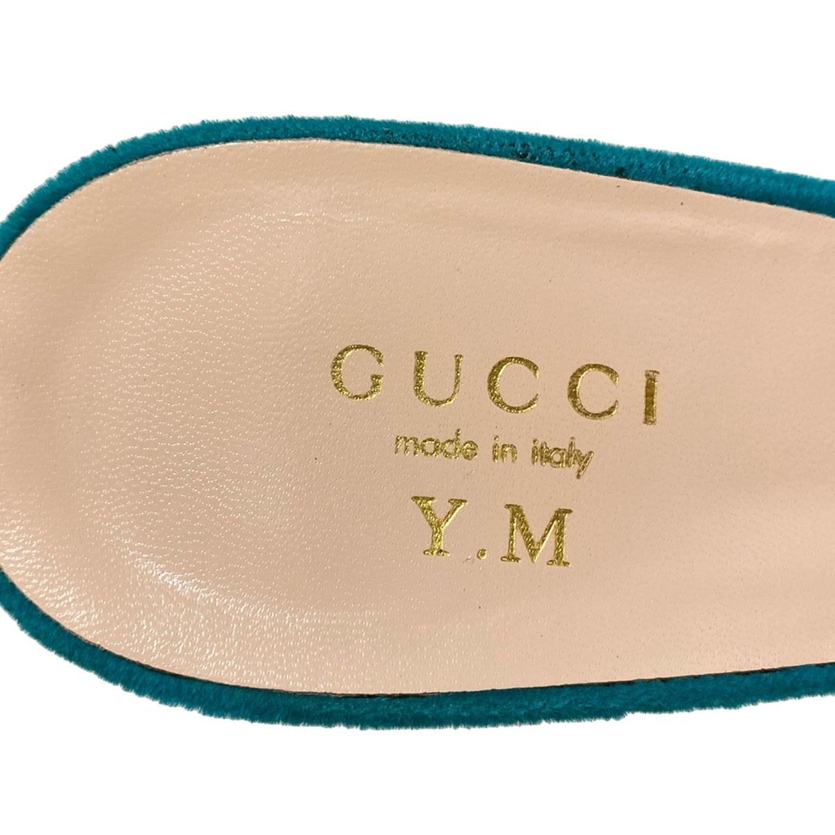 GUCCI(グッチ) ミュール 38 レディース - ブルーグリーン×ピンク